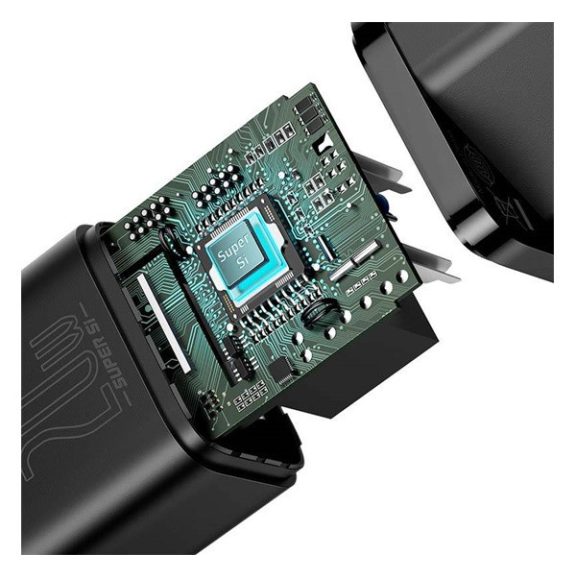 Baseus Super Si USB-AUSB-C gyorstöltő 1 m-es USB-AUSB-C-Lightning kábellel, 20W, fekete