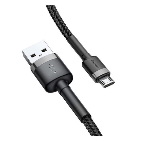 Baseus Cafule USB / Micro-USB töltő- és adatkábel, 2,4A, 1m, szürke-fekete