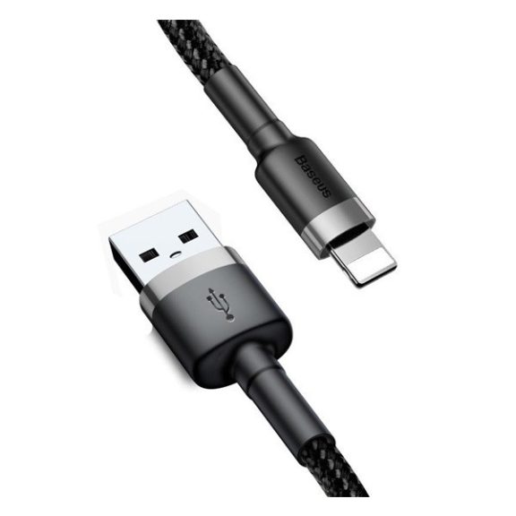 Baseus Cafule USB / Lightning töltő- és adatkábel, 1,5A, 2m, szürke-fekete