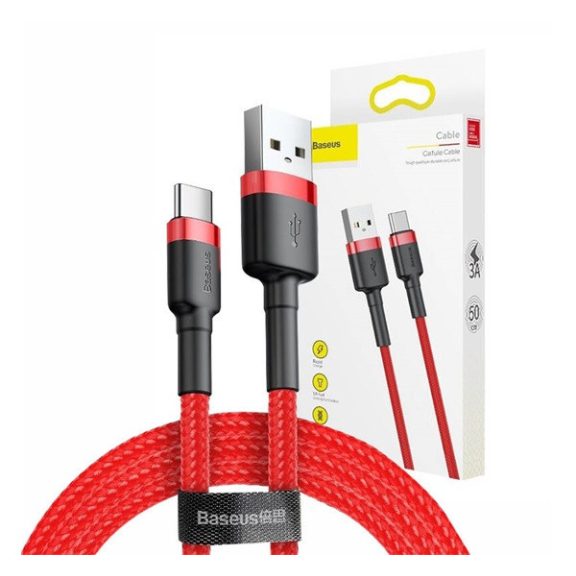 Baseus Cafule USB / USB-C töltő- és adatkábel 2A, 2m, piros