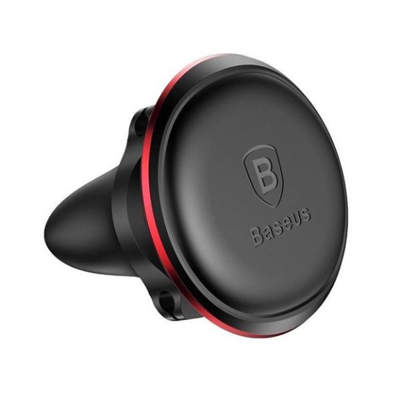 Baseus Magnetic Air Vent Mágneses autós telefontartó kábelcsipesszel, piros