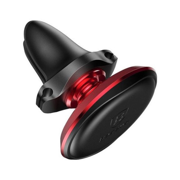 Baseus Magnetic Air Vent Mágneses autós telefontartó kábelcsipesszel, piros
