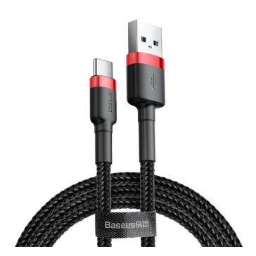   Baseus Cafule USB / USB-C töltő- és adatkábel, 2A, 2m, piros-fekete