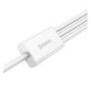 Baseus Superior Series 3in1 töltő- és adatkábel, USB / microUSB / USB-C / Lightning, 3,5 A, 1,2 m, fehér