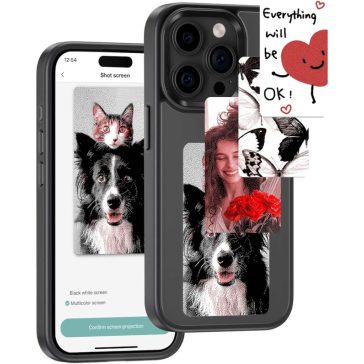   E-Ink okos telefontok, programozható NFC kijelzővel iPhone 13 Pro, fekete