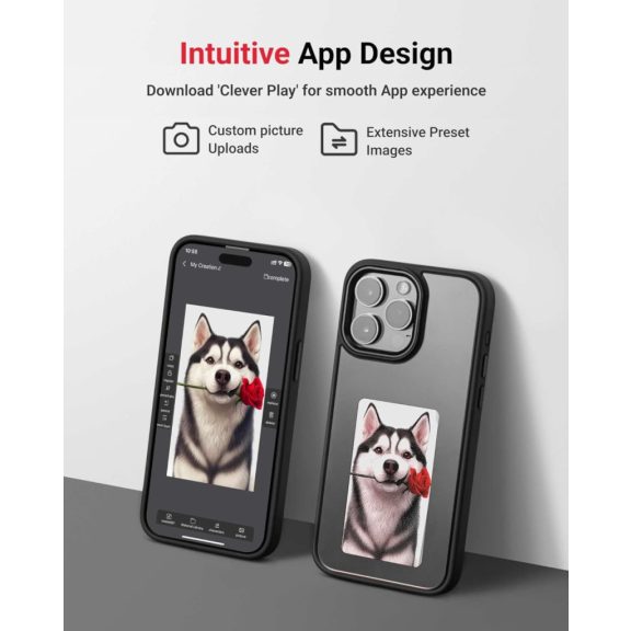 E-Ink okos telefontok, programozható NFC kijelzővel iPhone 13 Pro, fekete