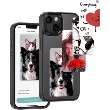   E-Ink okos telefontok, programozható NFC kijelzővel iPhone 14 Pro, fekete