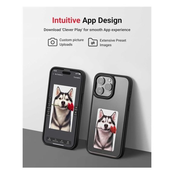 E-Ink okos telefontok, programozható NFC kijelzővel iPhone 14 Pro Max, rózsaszín