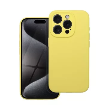 2mm Apple iPhone 15 Pro szilikon hátlap tok, sárga