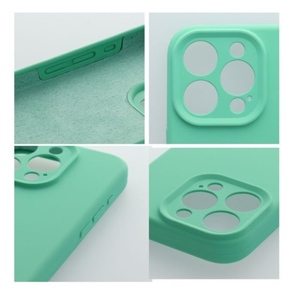 2mm Apple iPhone 15 Pro szilikon hátlap tok, mentazöld