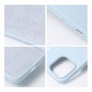 Roar Apple iPhone 14 prémium szilikon tok velúr béléssel, világoskék