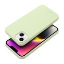 Roar Apple iPhone 14 Plus prémium szilikon tok velúr béléssel, világoszöld