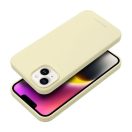 Roar Apple iPhone 14 Plus prémium szilikon tok velúr béléssel, világossárga