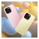 Roar Apple iPhone 15 Pro prémium szilikon tok velúr béléssel, világos rózsaszín