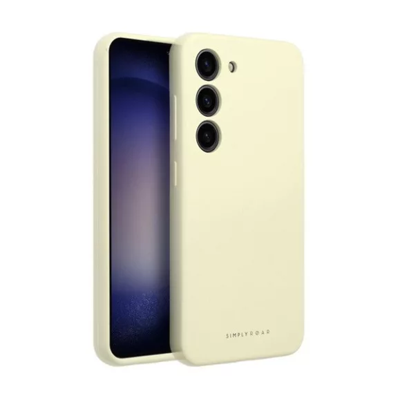 Roar Samsung Galaxy A15 4G / A15 5G prémium szilikon tok velúr béléssel, világossárga