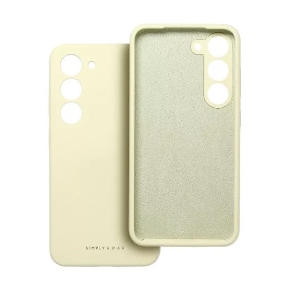 Roar Samsung Galaxy A05s prémium szilikon tok velúr béléssel, világossárga