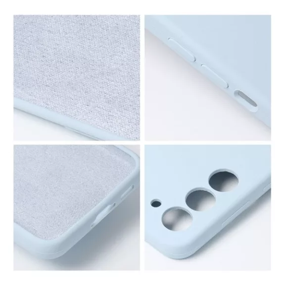 Roar Samsung Galaxy A35 5G prémium szilikon tok velúr béléssel, világoskék