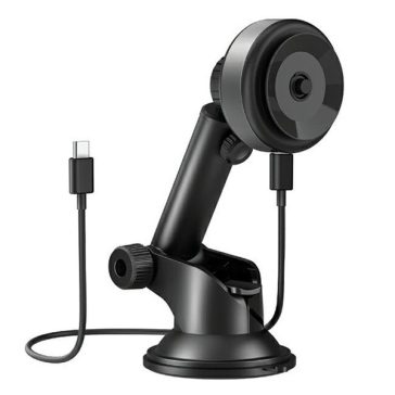   Energea AirLock univerzális autós tartó vezetéknélküli töltéssel, szélvédőre, fekete