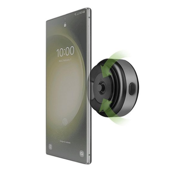 Energea AirLock univerzális autós tartó vezetéknélküli töltéssel, szélvédőre, fekete