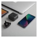 Energea Travelite GAN66 1xUSB-A/ 2xUSB-C utazó gyorstöltő adapter, (PD-PPS-QC 3.0) 66W, fekete (US/EU)