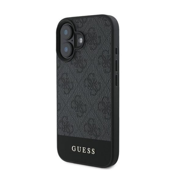 Guess 4G Bottom Stripe Apple iPhone 16 Plus hátlap tok, szürke GUHCP16MG4GLGR