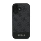 Guess 4G Bottom Stripe Apple iPhone 16 Plus hátlap tok, szürke GUHCP16MG4GLGR