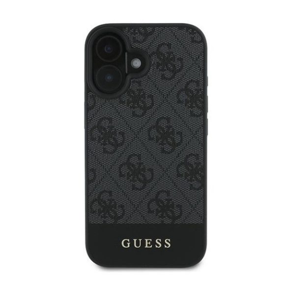 Guess 4G Bottom Stripe Apple iPhone 16 Plus hátlap tok, szürke GUHCP16MG4GLGR