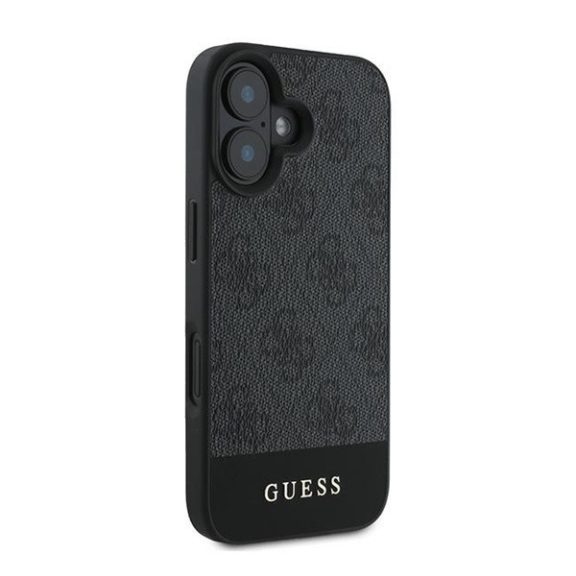 Guess 4G Bottom Stripe Apple iPhone 16 Plus hátlap tok, szürke GUHCP16MG4GLGR
