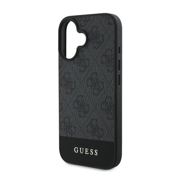 Guess 4G Bottom Stripe Apple iPhone 16 Plus hátlap tok, szürke GUHCP16MG4GLGR