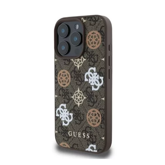 Guess Peony On 4G Background Apple iPhone 16 Pro MagSafe kompatibilis tok, barna GUHMP16LP4PWPW