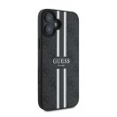 Guess 4G Printed Stripes MagSafe Apple iPhone 16 Plus hátlap tok, fekete/barna GUHMP16MP4RPSK