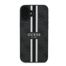 Guess 4G Printed Stripes MagSafe Apple iPhone 16 Plus hátlap tok, fekete/barna GUHMP16MP4RPSK