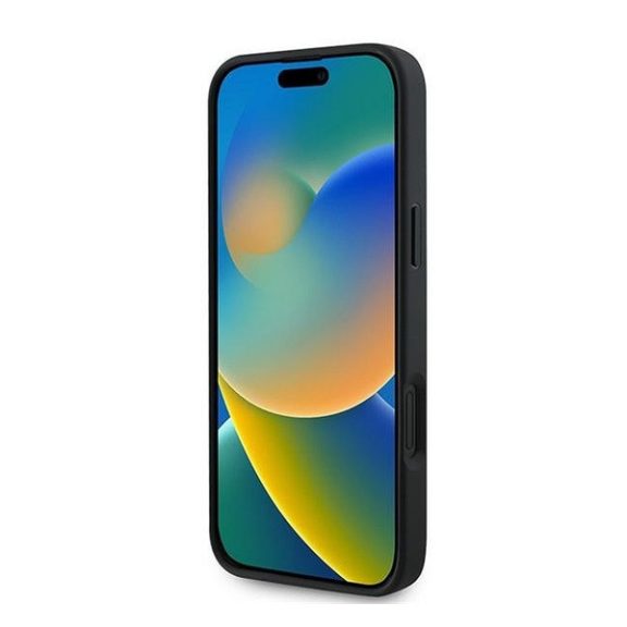 Guess 4G Printed Stripes MagSafe Apple iPhone 16 Plus hátlap tok, fekete/barna GUHMP16MP4RPSK