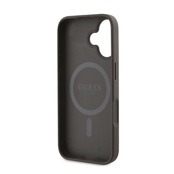 Guess 4G Printed Stripes MagSafe Apple iPhone 16 Plus hátlap tok, barna GUHMP16MP4RPSW