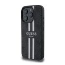 Guess 4G Printed Stripes MagSafe Apple iPhone 16 Pro Max hátlap tok, fekete/barna GUHMP16XP4RPSK