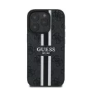Guess 4G Printed Stripes MagSafe Apple iPhone 16 Pro Max hátlap tok, fekete/barna GUHMP16XP4RPSK