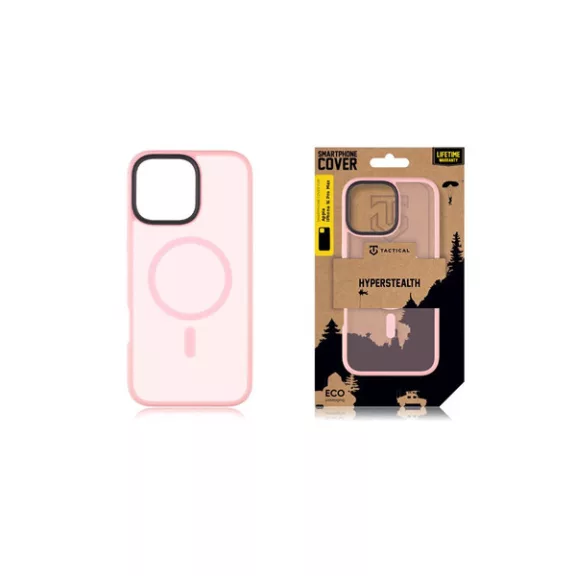 Tactical MagForce Hyperstealth Apple iPhone 16 Pro Max MagSafe kompatibilis tok, áttetsző/rózsaszín