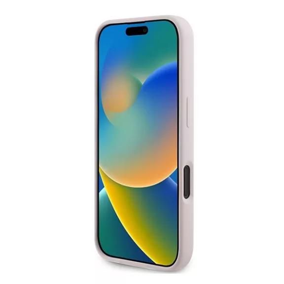 Karl Lagerfeld Silicone KC Heads Ring Apple iPhone 16 hátlap tok, rózsaszín KLHMP16SSCMKCRHP