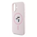 Karl Lagerfeld Silicone KC Heads Ring Apple iPhone 16 hátlap tok, rózsaszín KLHMP16SSCMKCRHP