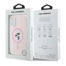 Karl Lagerfeld Silicone KC Heads Ring Apple iPhone 16 hátlap tok, rózsaszín KLHMP16SSCMKCRHP