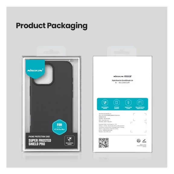 Nillkin Super Frosted Pro Apple iPhone 16 Pro Max műanyag tok, fekete