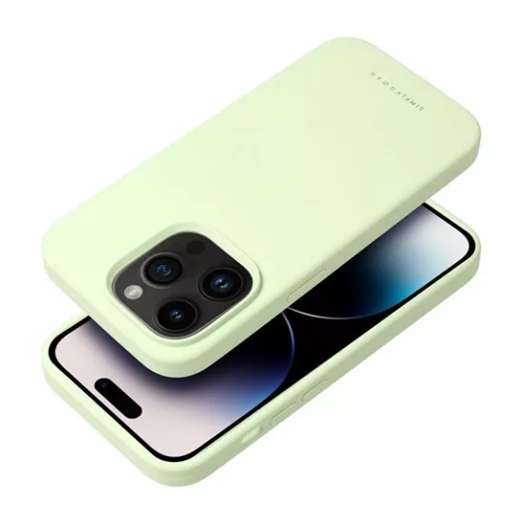 Roar Apple iPhone 16 prémium szilikon tok velúr béléssel, világoszöld