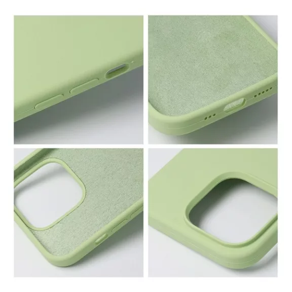 Roar Apple iPhone 16 Pro prémium szilikon tok velúr béléssel, világoszöld