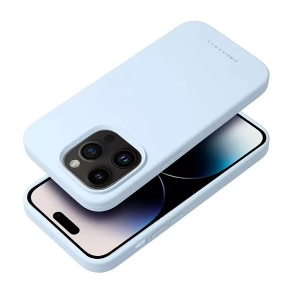 Roar Apple iPhone 16 Pro Max prémium szilikon tok velúr béléssel, világoskék