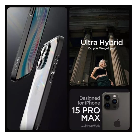 Spigen Ultra Hybrid Apple iPhone 16 Pro Max tok, Matte Black, fekete ACS07996
