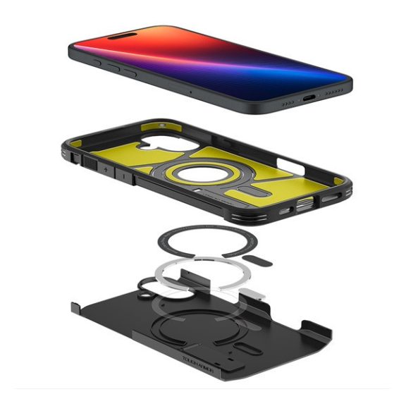 Spigen Tough Armor MagFit iPhone 16 Plus tok, MagSafe, fekete ACS08085
