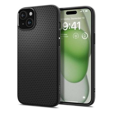   Spigen Liquid Air Apple iPhone 16 Plus tok, Matte Black, fekete ACS08066
