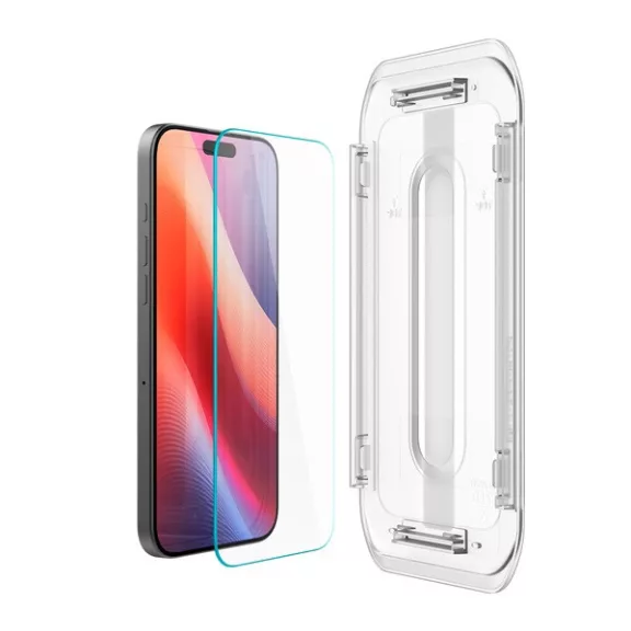 Spigen Glas.tR EZ Fit HD Apple iPhone 16 Pro Max / 17 Pro Max tempered kijelzővédő fólia felhelyező kerettel (1db)
