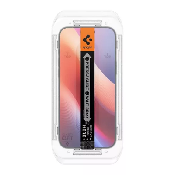 Spigen Glas.tR EZ Fit HD Apple iPhone 16 Pro Max / 17 Pro Max tempered kijelzővédő fólia felhelyező kerettel (1db)