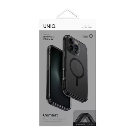 Uniq Combat Apple iPhone 16 Pro Max MagSafe szilikon tok, karbon fekete
